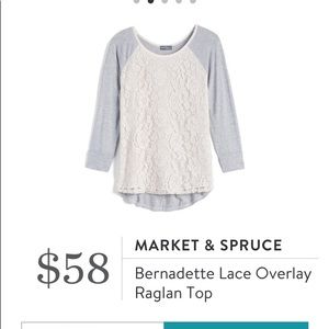 Market & Spruce Stitch Fix Lace Raglan M EUC